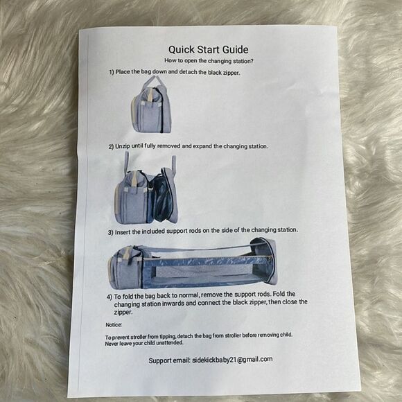 Diaper Bag with Built in Changing Station and USB Plug Brand New NWOT - Picture 3 of 13